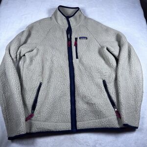 Patagonia Jacket Mens Large Beige Retro-X Fleece Full Zip Windbreaker Lined